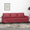 3-Sitzer-Sofa Weinrot 180 cm Kunstleder