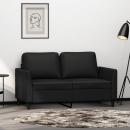 2-Sitzer-Sofa Schwarz 120 cm Kunstleder