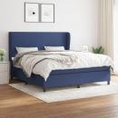 Boxspringbett mit Matratze Blau 180x200 cm Stoff