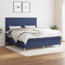 Boxspringbett mit Matratze Blau 180x200 cm Stoff