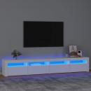 TV-Schrank mit LED-Leuchten Weiß 240x35x40 cm