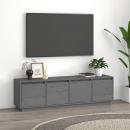 TV-Schrank Grau 156x37x45 cm Massivholz Kiefer