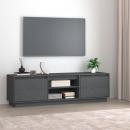 TV-Schrank Grau 140x35x40 cm Massivholz Kiefer