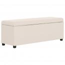 Bank mit Staufach 116 cm Creme Polyester