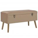 Bank mit Stauraum 80 cm Beige Samt