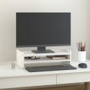 Monitorständer Weiß 50x27x15 cm Massivholz Kiefer