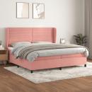 Boxspringbett mit Matratze Rosa 200x200 cm Samt