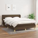 Boxspringbett mit Matratze Dunkelbraun 140x200 cm Stoff