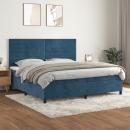 Boxspringbett mit Matratze Dunkelblau 200x200 cm Samt