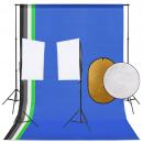 Fotostudio-Set mit Beleuchtung, Hintergrund und Reflektor