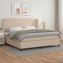 Boxspringbett Matratze Cappuccino-Braun 200x200cm Kunstleder