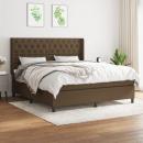 Boxspringbett mit Matratze Dunkelbraun 160x200 cm Stoff