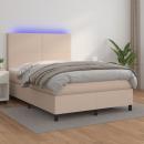 Boxspringbett mit Matratze & LED Cappuccino-Braun 140x200cm