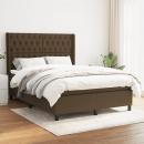 Boxspringbett mit Matratze Dunkelbraun 140x200 cm Stoff