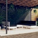 8-tlg. Garten-Lounge-Set mit Anthrazit Kissen Kiefernholz