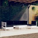 7-tlg. Garten-Lounge-Set mit Kissen Kiefer Massivholz