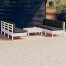 7-tlg. Garten-Lounge-Set mit Anthrazit Kissen Kiefernholz