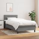 Boxspringbett mit Matratze Dunkelgrau 90x190 cm Stoff