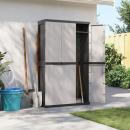 Gartenschrank Grau und Schwarz 97x37x165 cm PP