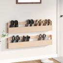 Wand-Schuhregale 2 Stk. 110x9x23 cm Massivholz Kiefer