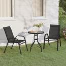 3-tlg. Garten-Bistro-Set Schwarz