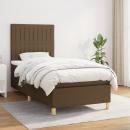 Boxspringbett mit Matratze Dunkelbraun 90x200 cm Stoff