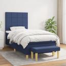 Boxspringbett mit Matratze Blau 100x200 cm Stoff