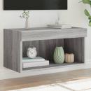 TV-Schrank mit LED-Leuchten Grau Sonoma 60x30x30 cm