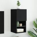 TV-Schrank mit LED-Leuchten Schwarz 30,5x30x60 cm