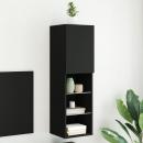 TV-Schrank mit LED-Leuchten Schwarz 30,5x30x102 cm