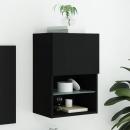 TV-Schrank mit LED-Leuchten Schwarz 40,5x30x60 cm