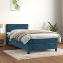 Boxspringbett mit Matratze Dunkelblau 90x200 cm Samt