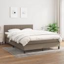 Boxspringbett mit Matratze Taupe 140x190 cm Stoff