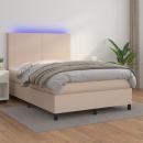 Boxspringbett mit Matratze & LED Cappuccino-Braun 140x190cm