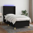 Boxspringbett mit Matratze & LED Schwarz 80x200 cm Stoff