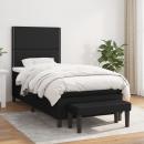 Boxspringbett mit Matratze Schwarz 80x200 cm Stoff