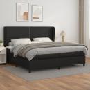 Boxspringbett mit Matratze Schwarz 200x200 cm Kunstleder