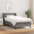 Boxspringbett mit Matratze Dunkelgrau 90x200 cm Stoff