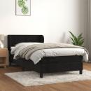 Boxspringbett mit Matratze Schwarz 100x200 cm Samt