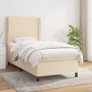 Boxspringbett mit Matratze Creme 90x200 cm Stoff