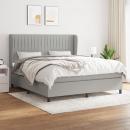 Boxspringbett mit Matratze Hellgrau 180x200 cm Stoff