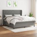 Boxspringbett mit Matratze Dunkelgrau 160x200 cm Stoff