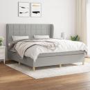 Boxspringbett mit Matratze Hellgrau 160x200 cm Stoff