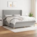 Boxspringbett mit Matratze Hellgrau 180x200 cm Stoff