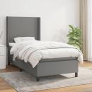 Boxspringbett mit Matratze Dunkelgrau 90x190 cm Stoff