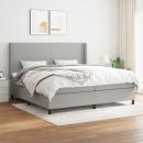 Boxspringbett mit Matratze Hellgrau 200x200 cm Stoff