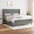 Boxspringbett mit Matratze Dunkelgrau 180x200 cm Stoff