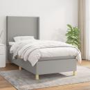 Boxspringbett mit Matratze Hellgrau 90x190 cm Stoff