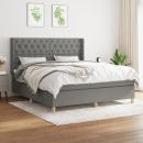 Boxspringbett mit Matratze Dunkelgrau 160x200 cm Stoff