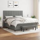 Boxspringbett mit Matratze Dunkelgrau 160x200 cm Stoff